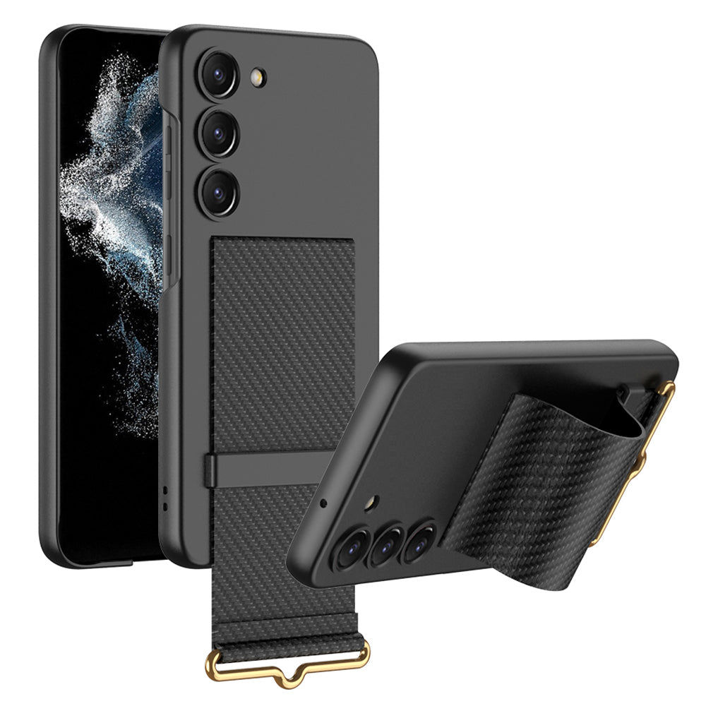 GKK Til Samsung Galaxy S23 Skjult Kickstand Bagcover PU Lædercoated Hard PC Telefon Case GKK Til Samsung Galaxy S23 Skjult Kickstand Bagcover PU Lædercoated Hard PC Telefon Case
